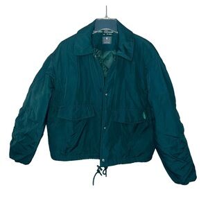 Free People Movement Off The Bleachers Coaches Women's Jacket Emerald Green Sm